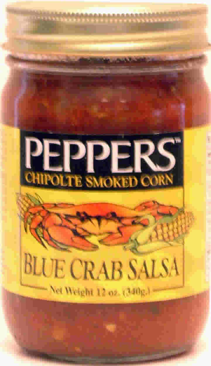 Peppers Chipotle Smoked Corn <BR> Blue Crab Salsa